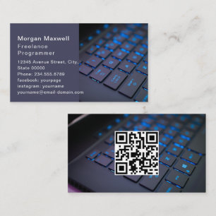 Tarjeta De Visita Código QR del programador de computadora de teclad