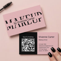 Código QR del Salón de Artista de Maquillaje Rosa 