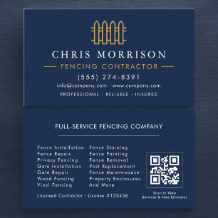 Tarjeta De Visita Código QR del servicio de cercado