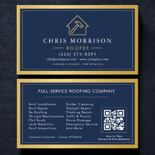 Tarjeta De Visita Código QR del servicio de construcción de techos