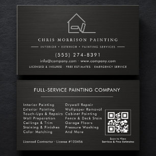 Tarjeta De Visita Código QR del servicio de contratista de pintura