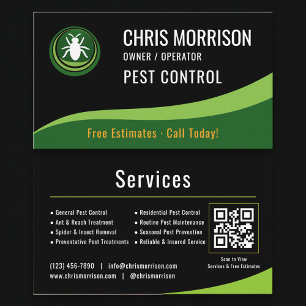 Tarjeta De Visita Código QR del servicio de control de plagas