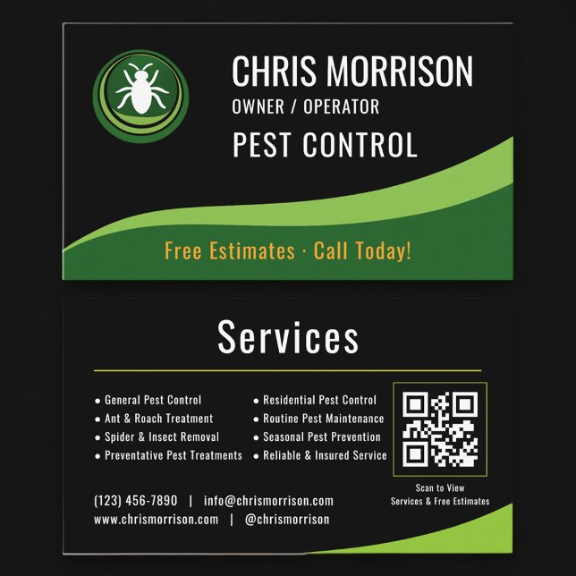Tarjeta De Visita Código QR del servicio de control de plagas (Subido por el creador)