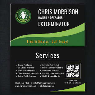Tarjeta De Visita Código QR del servicio de exterminio