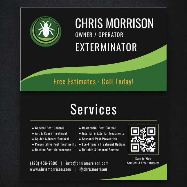 Tarjeta De Visita Código QR del servicio de exterminio (Subido por el creador)