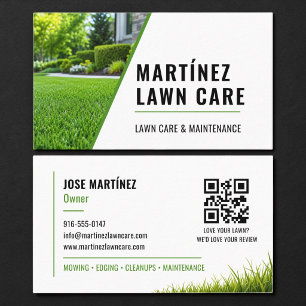 Tarjeta De Visita Código QR del servicio de jardinería