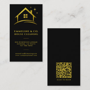 Tarjeta De Visita Código QR del servicio de limpieza de casas con br