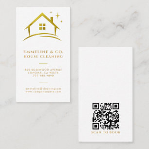 Tarjeta De Visita Código QR del servicio de limpieza de casas con br
