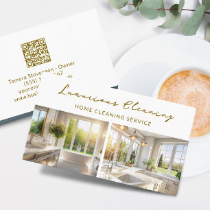 Tarjeta De Visita Código QR del servicio de limpieza de casas profes