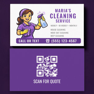 Tarjeta De Visita Código QR del servicio de limpieza de la casa de P