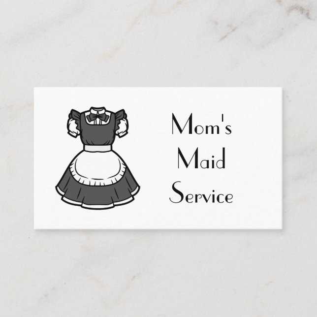 Tarjeta De Visita código QR del servicio de mucama de mamá (Anverso)