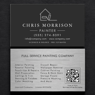 Tarjeta De Visita Código QR del servicio de pintura profesional