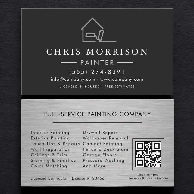 Tarjeta De Visita Código QR del servicio de pintura profesional (Subido por el creador)