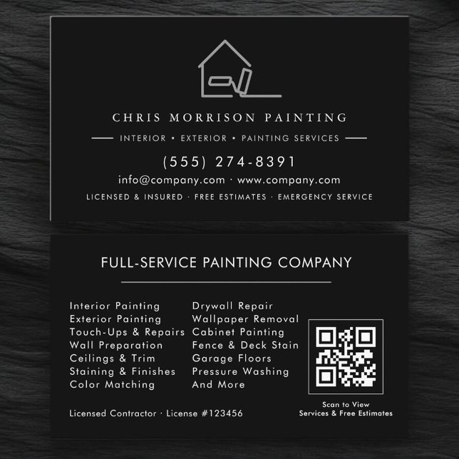 Tarjeta De Visita Código QR del servicio de pintura profesional cont (Subido por el creador)