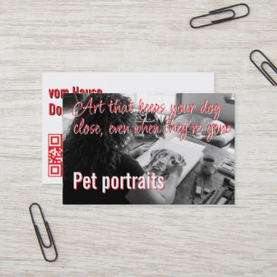 Tarjeta De Visita Código QR del servicio de retratos de mascotas cit