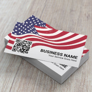 Tarjeta De Visita Código QR del Servicio de Veteranos de la Bandera 