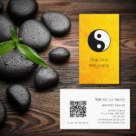 Tarjeta De Visita Código QR del símbolo Yin Yang de curación holísti