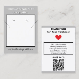 Tarjeta De Visita Código QR del sitio web de pendientes de collar de