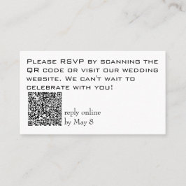 Tarjeta De Visita Código QR del sitio web de RSVP de boda económico