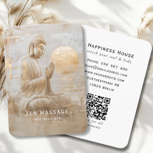 Tarjeta De Visita Código QR del Spa de Sanación Zen Buddha