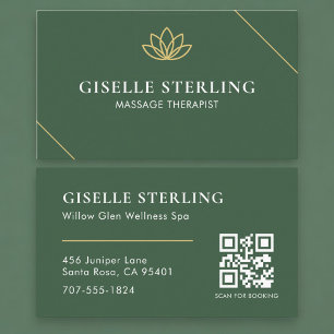 Tarjeta De Visita Código QR del Terapeuta de Masaje de Bienestar Mod