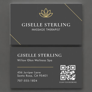 Tarjeta De Visita Código QR del Terapeuta de Masaje de Spa & Wellnes