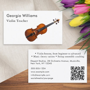 Tarjeta De Visita Código QR del Tutor del Instrumento Musical del pr