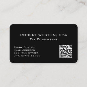 Tarjeta De Visita Código QR editable de contador de impuestos profes