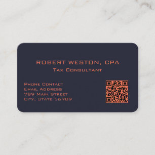 Tarjeta De Visita Código QR editable del contador especialista en im
