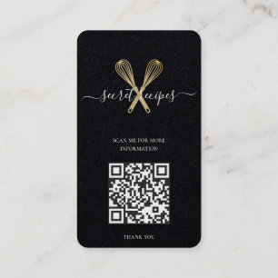 Tarjeta De Visita Código Qr editable para el cocinero de la panaderí