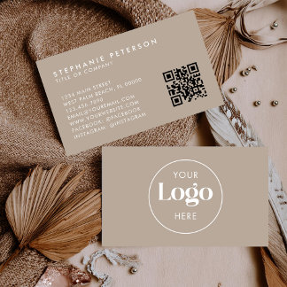 Tarjeta De Visita Código QR Elegante de Logo de Empresa Personalizad