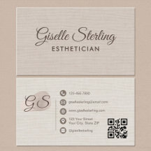 Código QR elegante moderno beige de estética