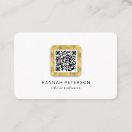 Tarjeta De Visita Código QR elegante moderno de moda dorada 