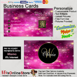 Tarjeta De Visita Código QR elegante monograma elegante