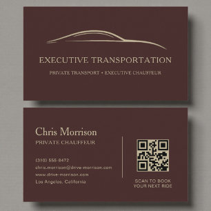 Tarjeta De Visita Código QR Elegante para Conductor Profesional