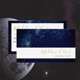 Tarjeta De Visita Código QR Elegante Profesional Starry Night Sky