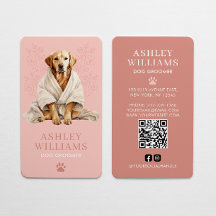 Código QR elegante rosado de Dog Groomer Rubor