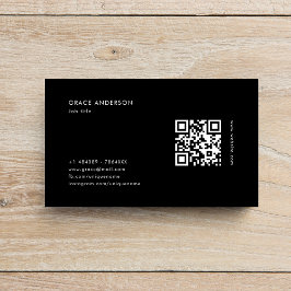 Tarjeta De Visita Código QR en blanco y negro