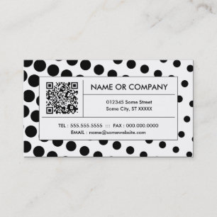 Tarjeta De Visita código QR en blanco y negro de medio tono