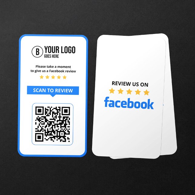 Tarjeta De Visita Código QR escaneable de 5 estrellas de revisión de (Subido por el creador)