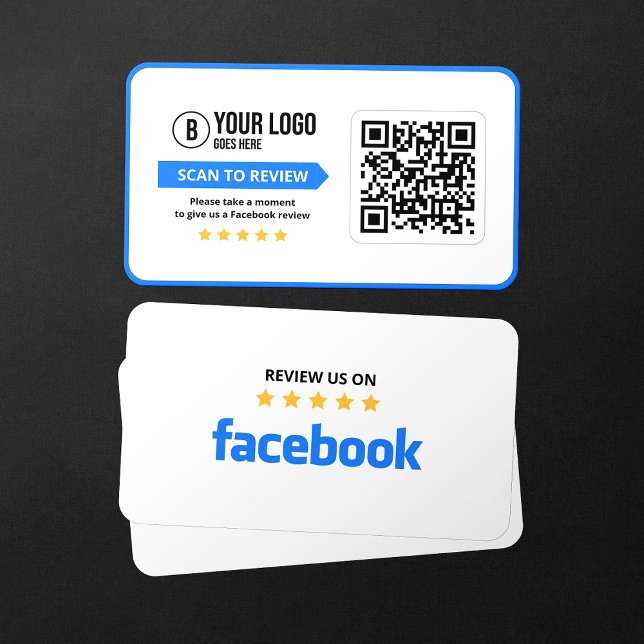Tarjeta De Visita Código QR escaneable de 5 estrellas de revisión de (Subido por el creador)