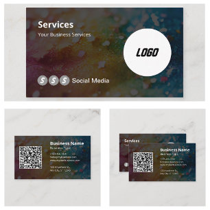 Tarjeta De Visita Código QR escaneable de logotipo moderno