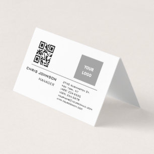 Tarjeta De Visita Código QR escaneable en la parte delantera Moderno