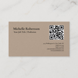Tarjeta De Visita Código QR Escaneable Minimalista Personalizable