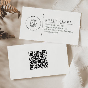 Tarjeta De Visita Código QR escaneable minimalista profesional
