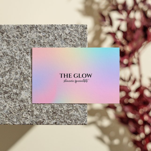 Tarjeta De Visita Código Qr estético holográfico rosado irlandés (Esthetician Pink Holographic Iridescent Qr Code Business Card)