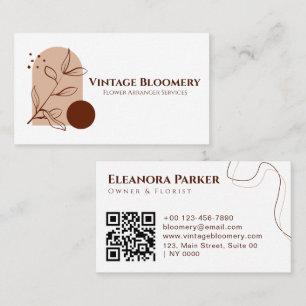 Tarjeta De Visita Código QR estético Minimalista moderno de tierra f