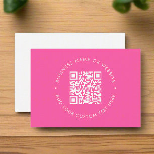 Tarjeta De Visita Código QR Estilo profesional negrita rosa
