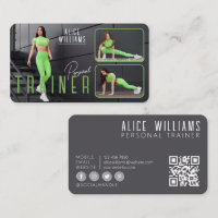 Código QR Fitness Green Gray Personal Trainer Foto