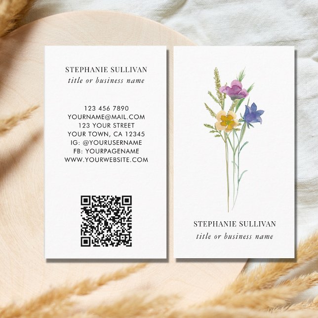Tarjeta De Visita Código QR floral (Subido por el creador)
